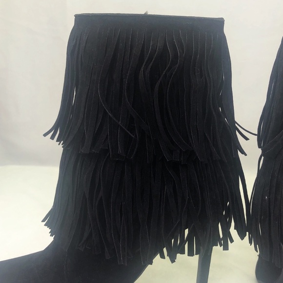 Shoe Republic LA Fringe Bootie Stiletto Sexy 8.5 - Picture 6 of 14